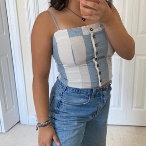 Blue and White Beachy Top